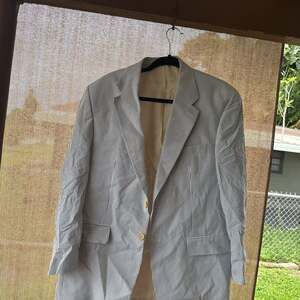 Ralph Lauren Seersucker Sport Coat, Grey & White Stripe, Men's Blazer